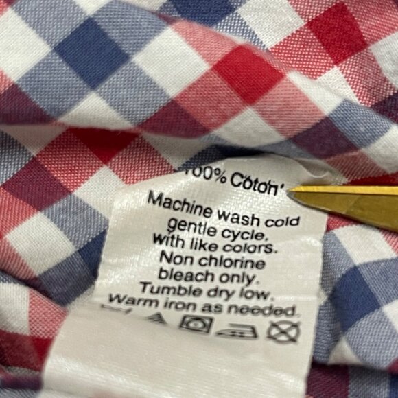 J.Crew Factory Slim Fit Gingham Check Button Down Shirt Men's Size Medium Cotton - Picture 8 of 9